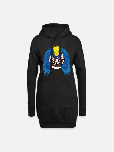 Waggis Maske Basler Fasnacht Morgenstreich Basel - Hoodie-Kleid - Schwarz