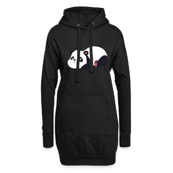 Panda - Sweat-shirt à capuche long Femme - noir - Devant