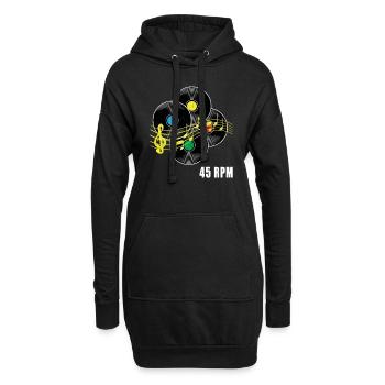 Disque 45 tours Disque Hipster Record LP - Sweat-shirt à capuche long Femme - noir - Devant