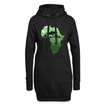 Afrika - Hoodie-Kleid - Schwarz - Vorne