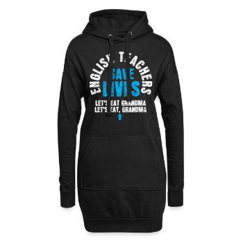 Une prof d'anglais sauve des vies - Sweat-shirt à capuche long Femme - noir - Devant