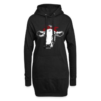 Élevage de vaches - Sweat-shirt à capuche long Femme - noir - Devant