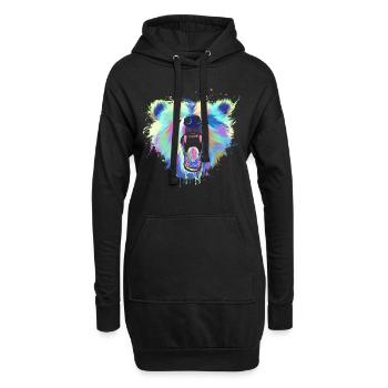Splash Brown Bear Gift Ours Grizzly Nature - Sweat-shirt à capuche long Femme - noir - Devant
