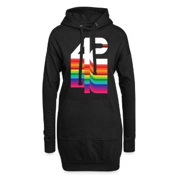 42 Jahre "Geburtstag" - Hoodie-Kleid - Schwarz - Vorne