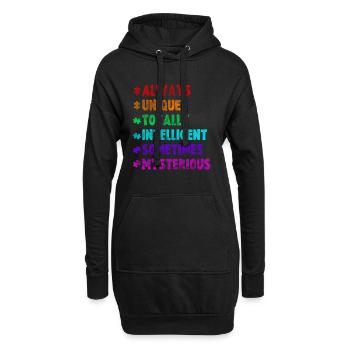 Autismus - Hoodie-Kleid - Schwarz - Vorne