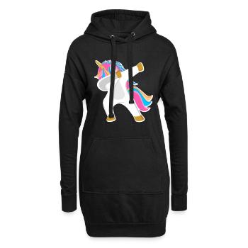 Licorne Dab - Sweat-shirt à capuche long Femme - noir - Devant