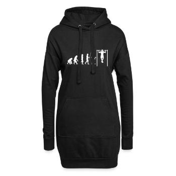 Gymnastik-Laufen, Körpergewichtstraining drückend - Hoodie-Kleid - Schwarz - Vorne