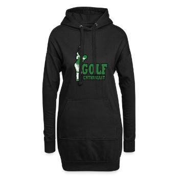 Golf - Golfen - Golfer - Hoodie-Kleid - Schwarz - Vorne