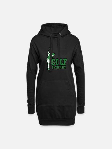 Golf - Golfen - Golfer - Hoodie-Kleid - Schwarz