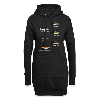 Pêche au poisson | Idée cadeau pêche de poissons - Sweat-shirt à capuche long Femme - noir - Devant