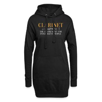 Klarinette Instrument Intelligent Geschenkidee - Hoodie-Kleid - Schwarz - Vorne