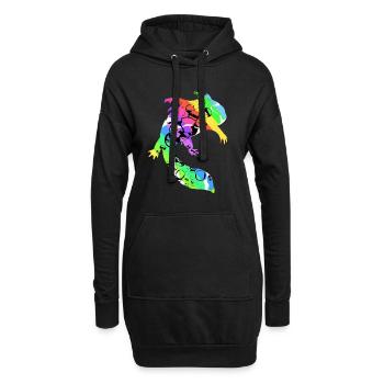 Axolotl - Sweat-shirt à capuche long Femme - noir - Devant