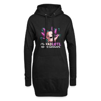 Axolotl Reptile Salamandre Aquarium Kawaii Lurch - Sweat-shirt à capuche long Femme - noir - Devant