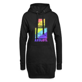 Axolotl Reptile Salamandre Aquarium Kawaii Lurch - Sweat-shirt à capuche long Femme - noir - Devant