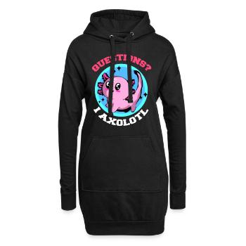 Axolotl Reptile Salamandre Aquarium Kawaii Lurch - Sweat-shirt à capuche long Femme - noir - Devant