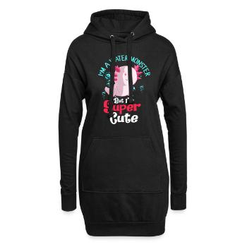 Axolotl Reptile Salamandre Aquarium Kawaii Lurch - Sweat-shirt à capuche long Femme - noir - Devant