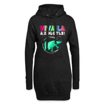 Axolotl Reptile Salamandre Aquarium Kawaii Lurch - Sweat-shirt à capuche long Femme - noir - Devant