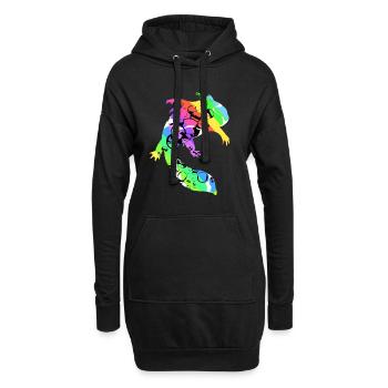 Axolotl Reptile Salamandre Aquarium Kawaii Lurch - Sweat-shirt à capuche long Femme - noir - Devant