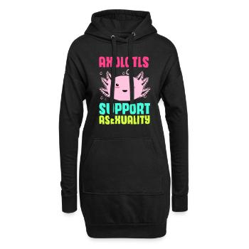 Axolotl Reptile Salamandre Aquarium Kawaii Lurch - Sweat-shirt à capuche long Femme - noir - Devant