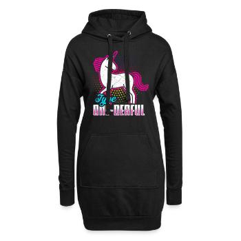 Diabète diabétique de type 1 licorne insuline - Sweat-shirt à capuche long Femme - noir - Devant