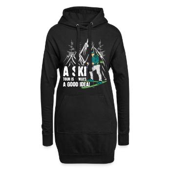 Ski Tour de randonnée touré Spruch Hiver Skitour - Sweat-shirt à capuche long Femme - noir - Devant
