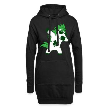 Le jour de la Saint Patrick dabs shamrock licorne - Sweat-shirt à capuche long Femme - noir - Devant