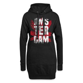 Amsterdam Hollande Pays-Bas Cadeau marijuana - Sweat-shirt à capuche long Femme - noir - Devant