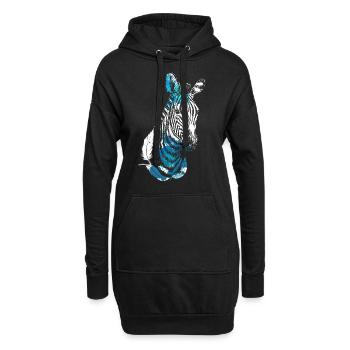 Zebra - Hoodie-Kleid - Schwarz - Vorne