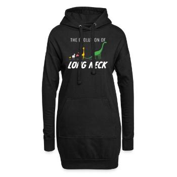 Flamant de dinosaure girafe Evolution long cou - Sweat-shirt à capuche long Femme - noir - Devant