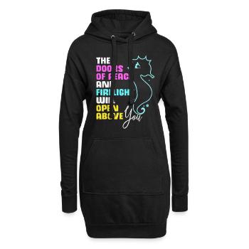 Seepferd - Hoodie-Kleid - Schwarz - Vorne