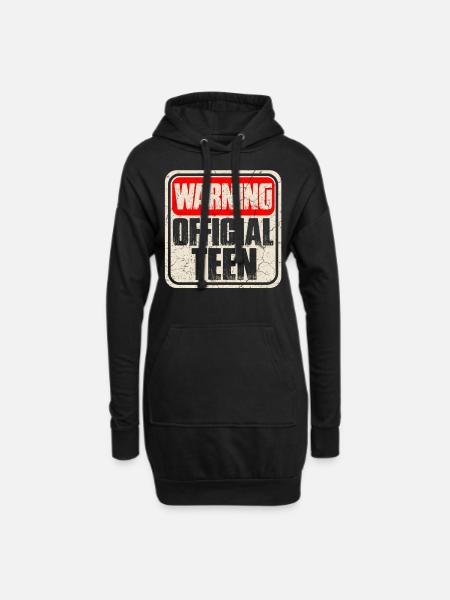 Teen Teeny Teens Teenager Pupertät - Hoodie-Kleid - Schwarz