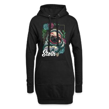indolence - Sweat-shirt à capuche long Femme - noir - Devant