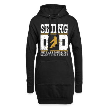 Skiing Dad - Hoodie-Kleid - Schwarz - Vorne