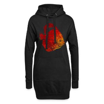 Poisson - Sweat-shirt à capuche long Femme - noir - Devant
