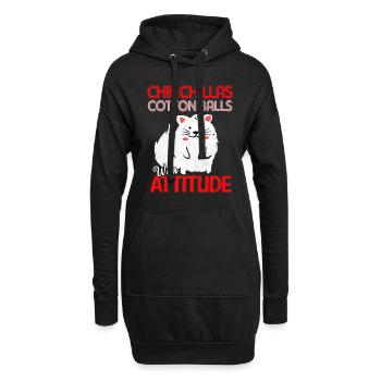 Chinchilla - Sweat-shirt à capuche long Femme - noir - Devant