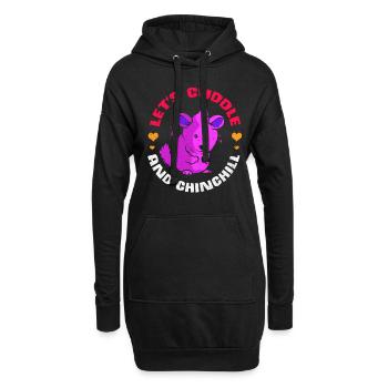Chinchilla - Sweat-shirt à capuche long Femme - noir - Devant