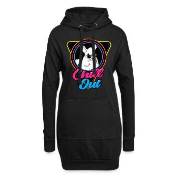 Chinchilla Geschenk Südamerika Nagetier Haustier - Hoodie-Kleid - Schwarz - Vorne