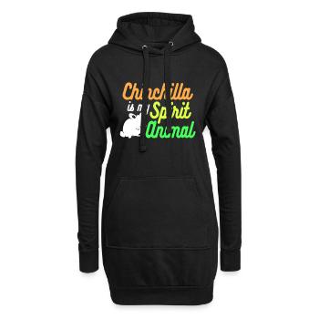 Chinchilla Geschenk Südamerika Nagetier Haustier - Hoodie-Kleid - Schwarz - Vorne