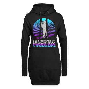 Lasertag - Hoodie-Kleid - Schwarz - Vorne