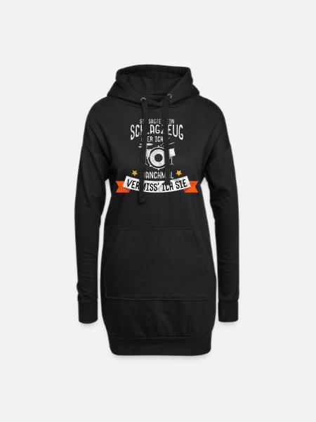 Schlagzeuger Frauenheld - Hoodie-Kleid - Schwarz