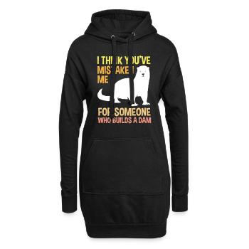 Otter Frettchen Marder Wasser Seeotter Biber Süß - Hoodie-Kleid - Schwarz - Vorne
