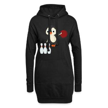 Bowling Penguin - Sweat-shirt à capuche long Femme - noir - Devant