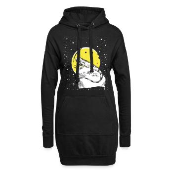 Nuit iguane - Sweat-shirt à capuche long Femme - noir - Devant