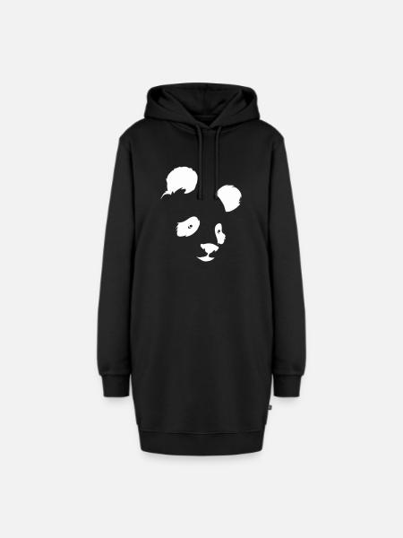 Panda - Hoodie-Kleid - Schwarz