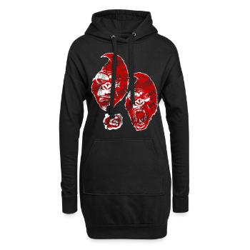 Gorille de singe - Sweat-shirt à capuche long Femme - noir - Devant