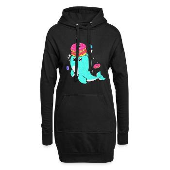 Narwal - Hoodie-Kleid - Schwarz - Vorne