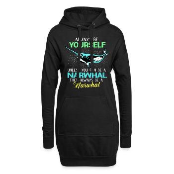 Narwal - Hoodie-Kleid - Schwarz - Vorne