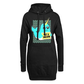 Narval cadeau de licorne Kawaii baleine plongée sous-marine - Sweat-shirt à capuche long Femme - noir - Devant
