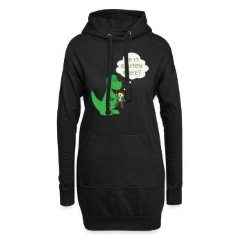 Dino Glutenfrei Mensch Geschenk Ernährung - Hoodie-Kleid - Schwarz - Vorne
