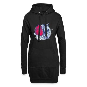 Ich schenke dir mein Herz - Romantisches Geschenk - Hoodie-Kleid - Schwarz - Vorne